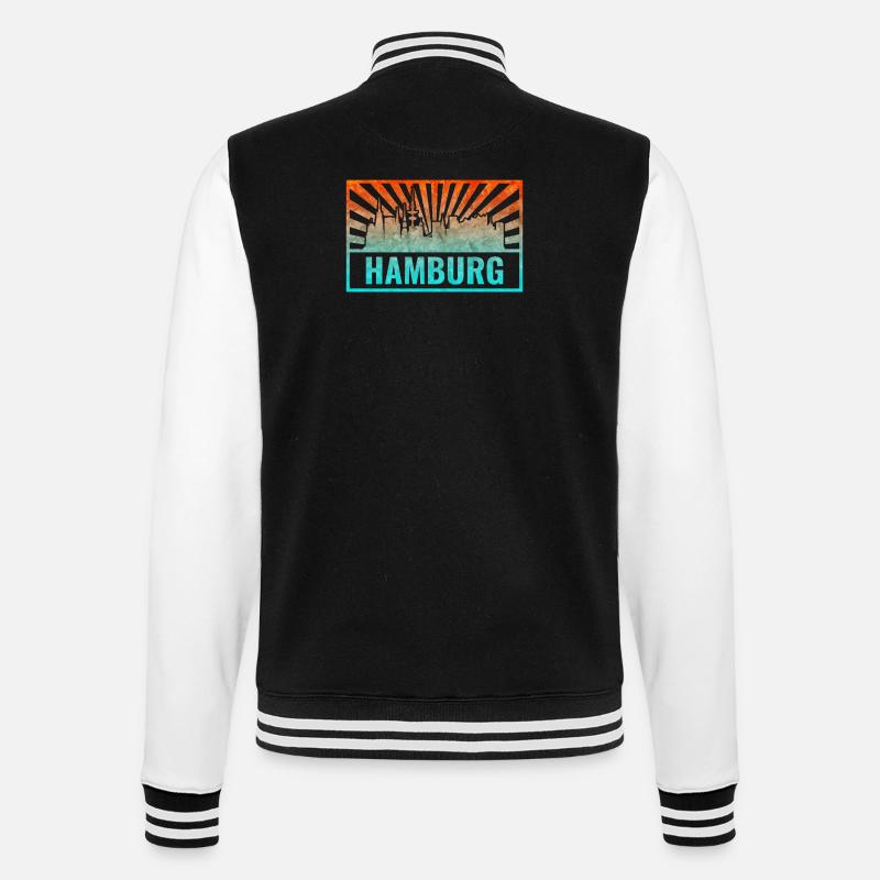 Pente de la silhouette de Hambourg - Veste Teddy - noir/blanc