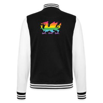 Pride Month LGBTQ - LGBTQ Walisischer Drache - College-Sweatjacke - Schwarz/Weiß - Hinten - Marisol (170cm)