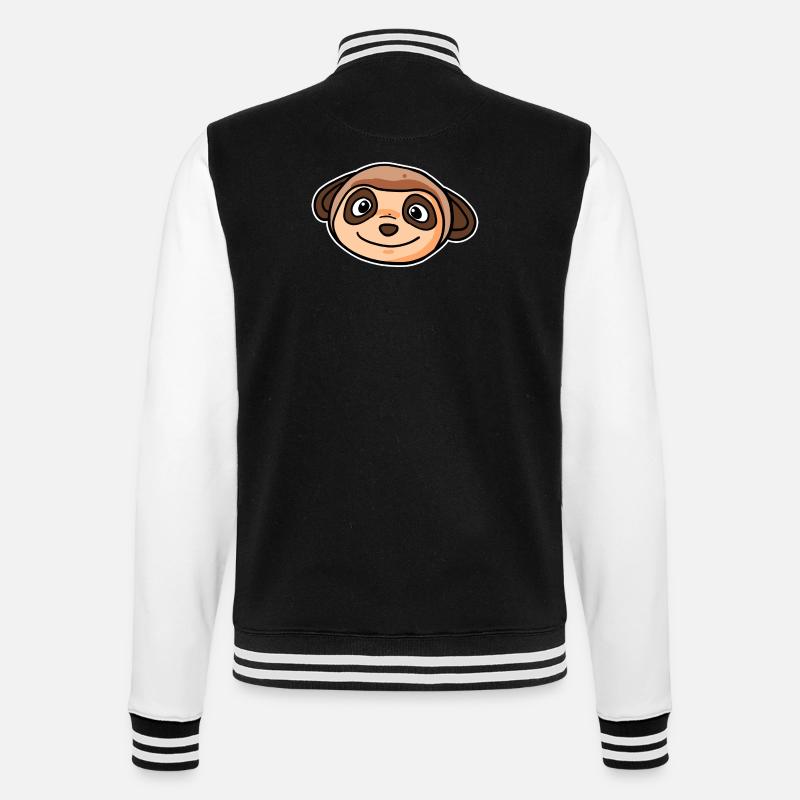Erdmännchen Tier Kopf - College-Sweatjacke - Schwarz/Weiß