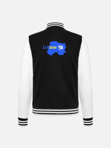 The Marne 51 Departmental Map - College Sweat Jacket - black/white