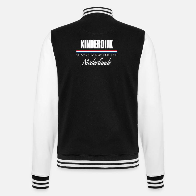Kinderdijk - College-Sweatjacke - Schwarz/Weiß