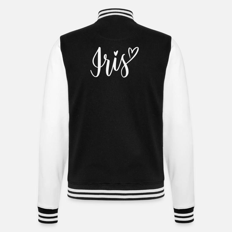 Iris Heart Lettering - College Sweat Jacket - black/white