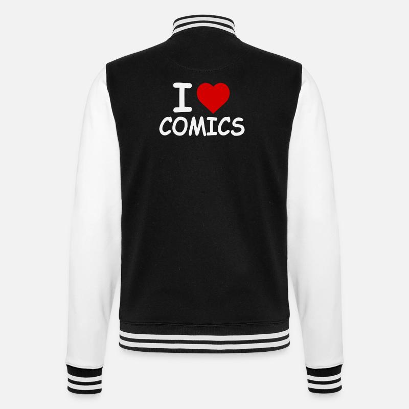 I Love Comics - Retro Bold - College Sweat Jacket - black/white