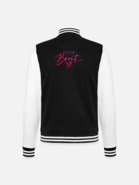 Team Brust Herzschrift - College-Sweatjacke - Schwarz/Weiß