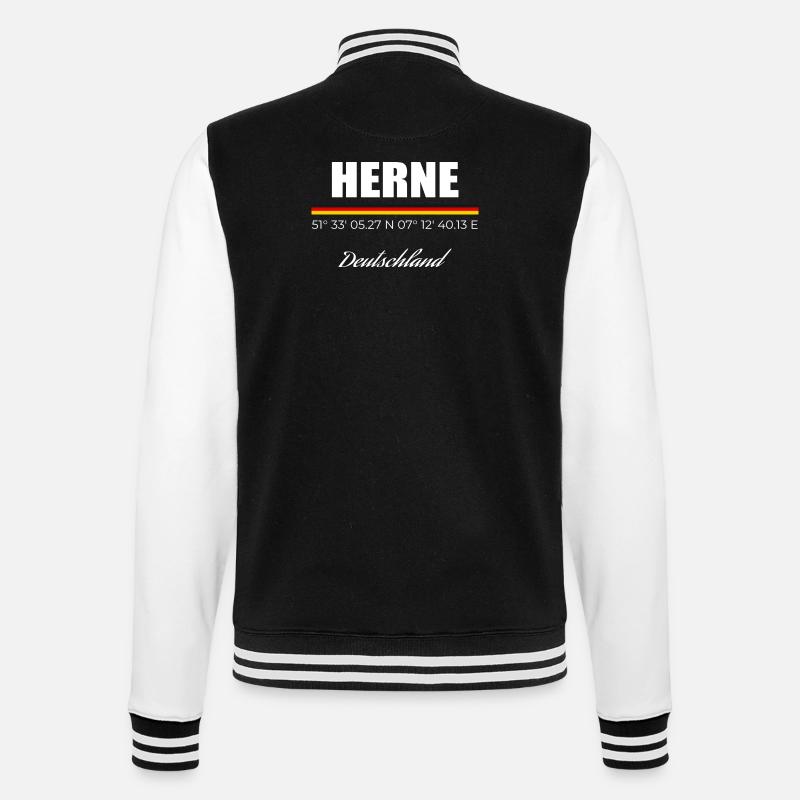 Herne - College-Sweatjacke - Schwarz/Weiß