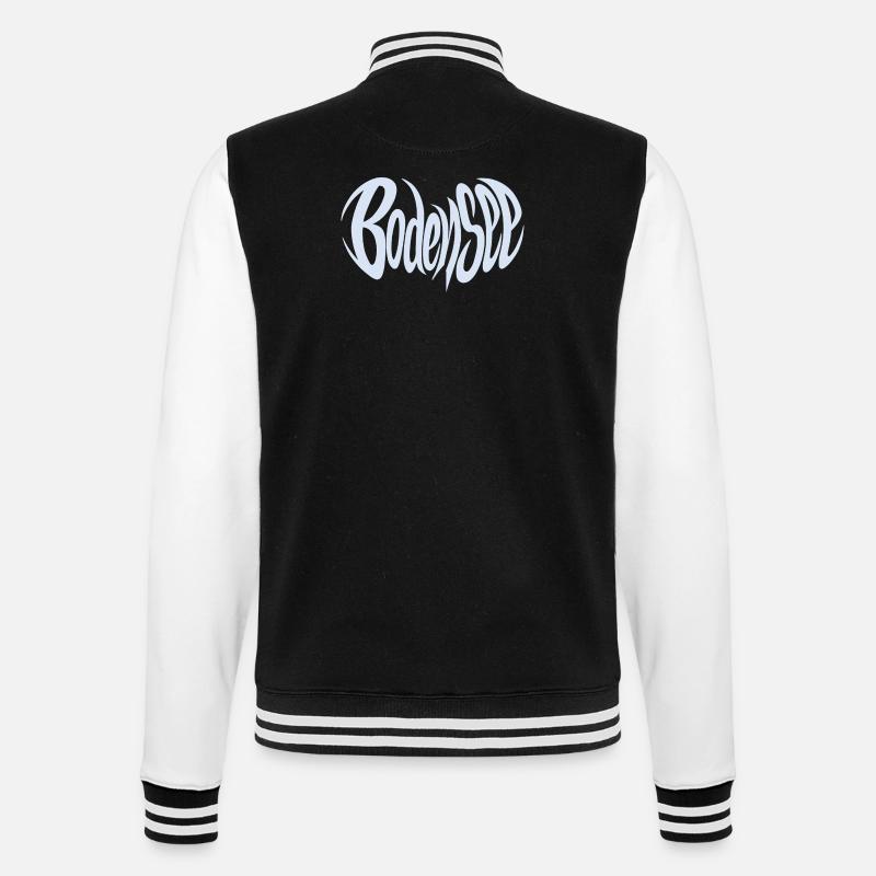 Bodensee Schriftzug - College-Sweatjacke - Schwarz/Weiß