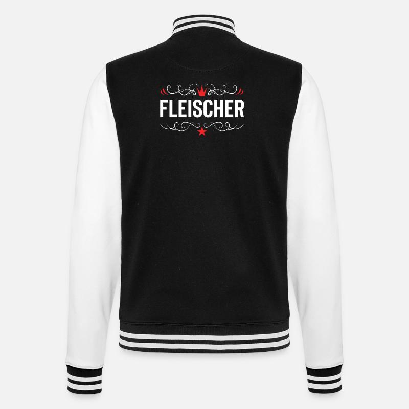 Fleischer Beruf - College-Sweatjacke - Schwarz/Weiß