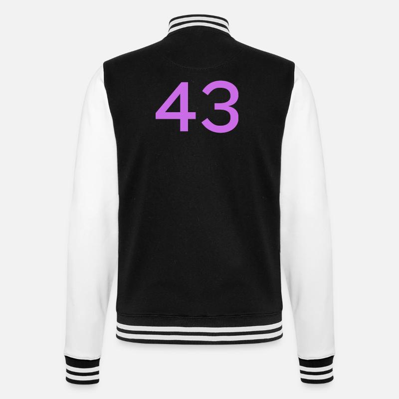 43 - College-Sweatjacke - Schwarz/Weiß