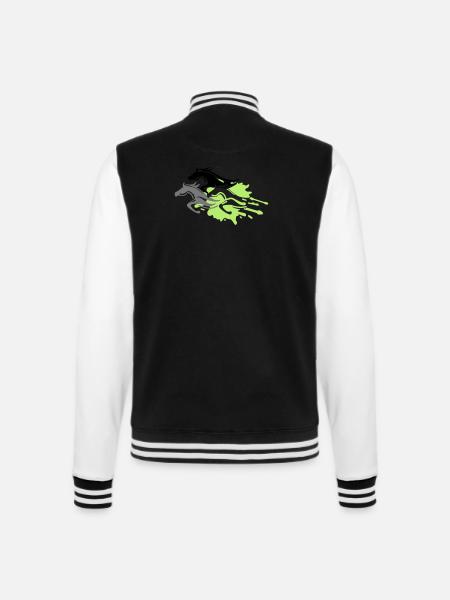 pferde - hengst - stute - fohlen - College-Sweatjacke - Schwarz/Weiß