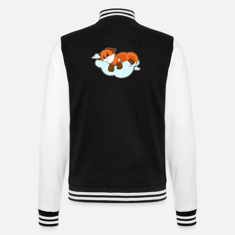 Fox Clouds - College Sweat Jacket - black/white
