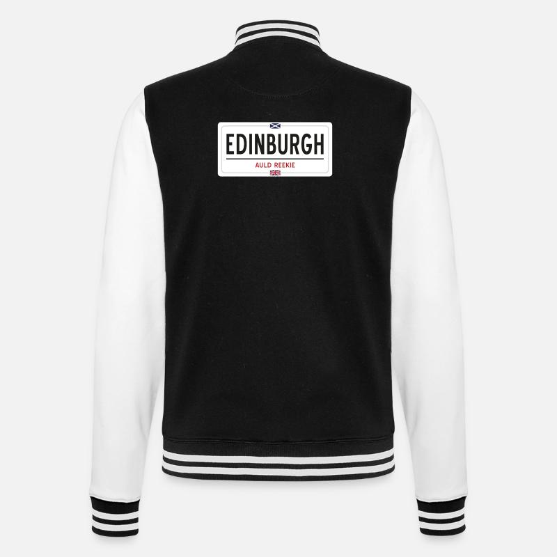 Edinburgh town sign - College Sweat Jacket - black/white