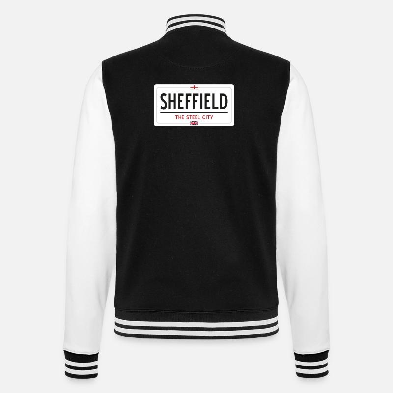 Ortsschild Sheffield - College-Sweatjacke - Schwarz/Weiß