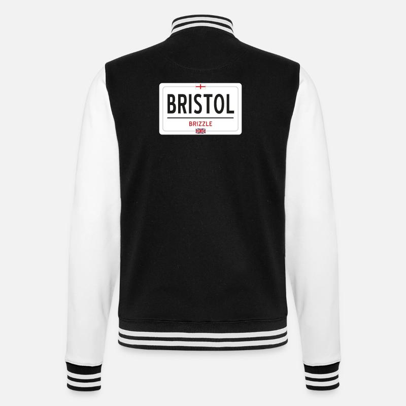 Ortsschild von Bristol - College-Sweatjacke - Schwarz/Weiß