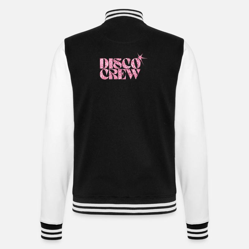 Disco Crew Logo à paillettes roses - Veste Teddy - noir/blanc