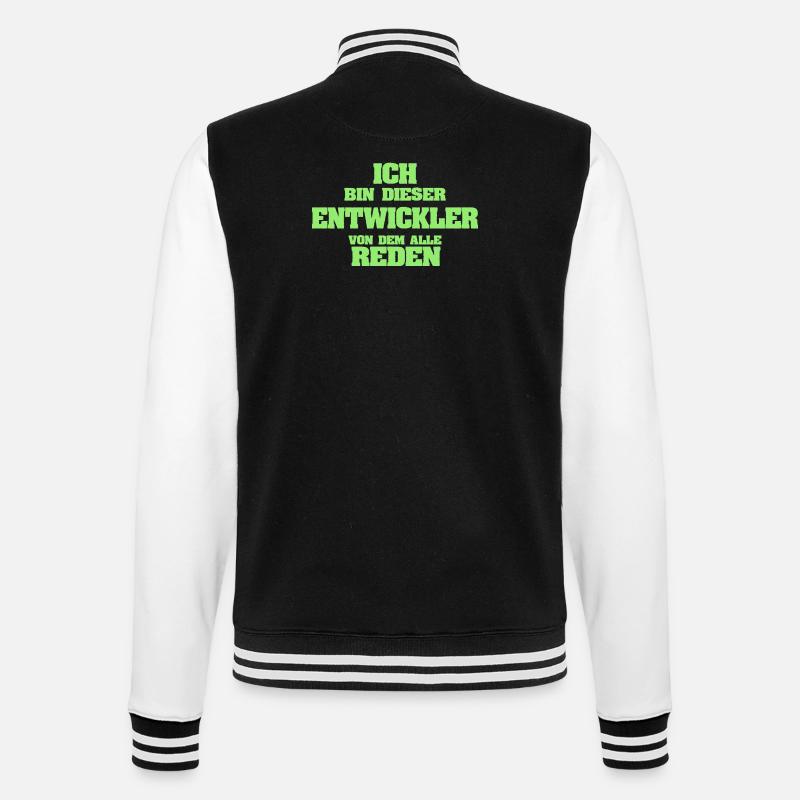 Developer as a profession - College Sweat Jacket - black/white