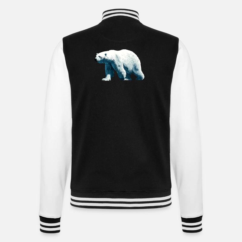 Polar Bear Polar Bear - College Sweat Jacket - black/white