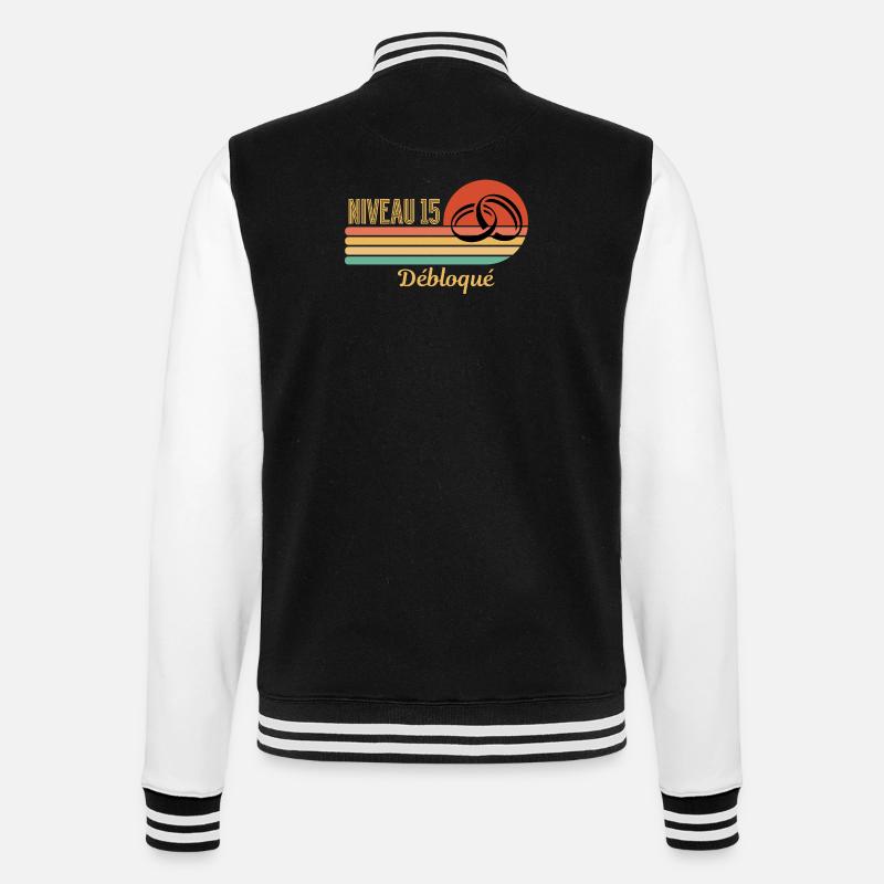 Niveau 15 débloqué design rétro graphique - Veste Teddy - noir/blanc
