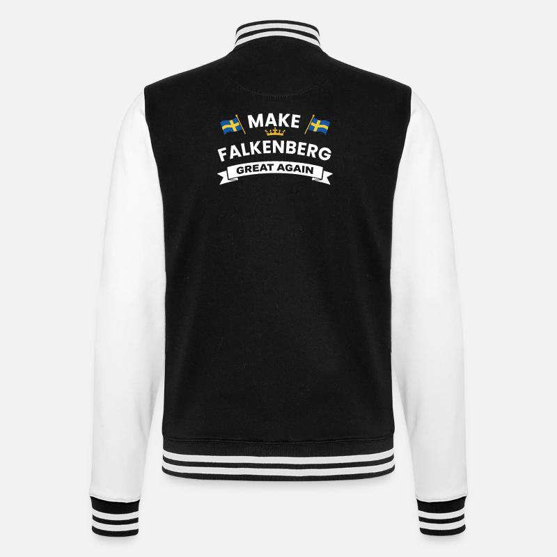Couronne du drapeau de Falkenberg - Veste Teddy - noir/blanc