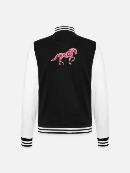 Pferdeverrückt - College-Sweatjacke - Schwarz/Weiß