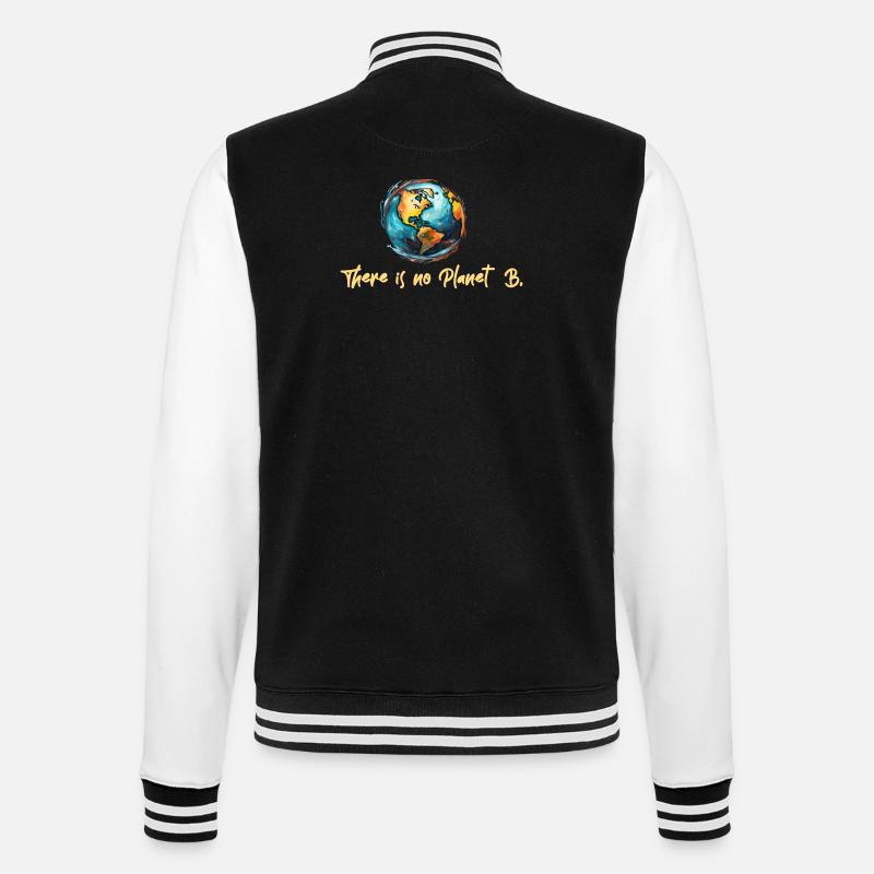 The is no Planet B - College Sweat Jacket - black/white