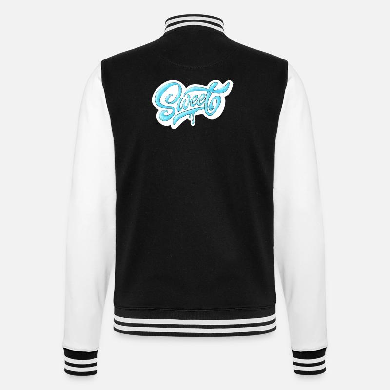 Cold Sweet Script Design - College Sweat Jacket - black/white