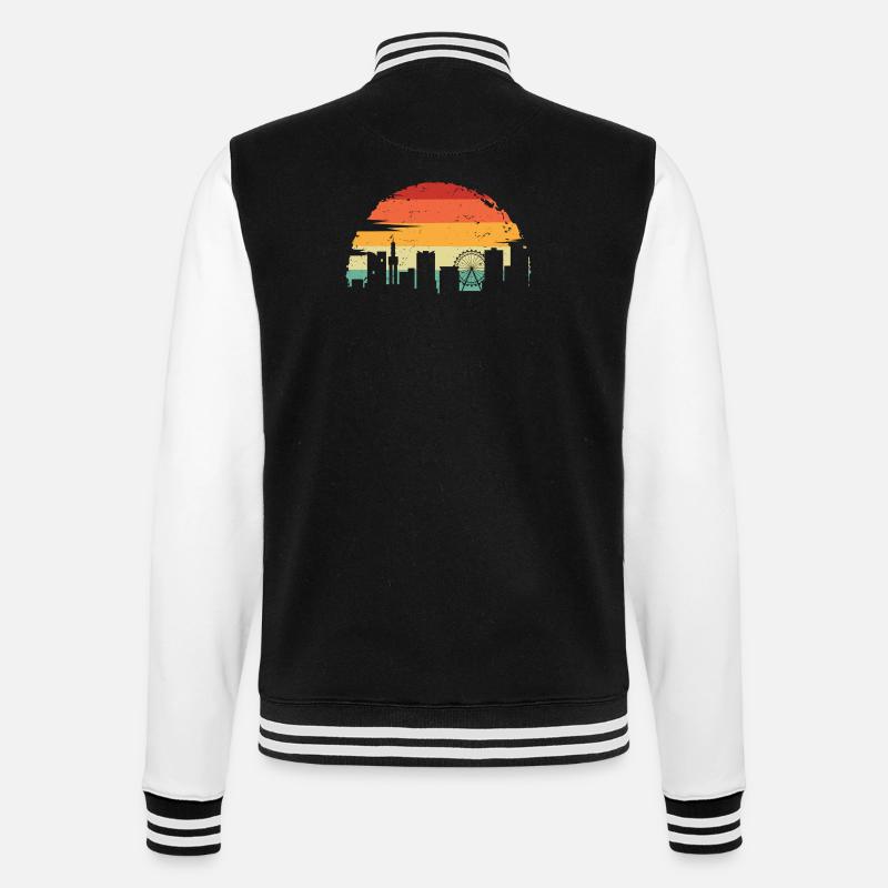 Sunset Skyline Farbverlauf - College-Sweatjacke - Schwarz/Weiß