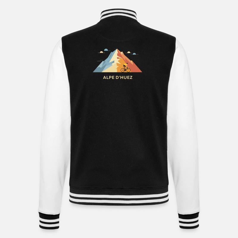 Radfahrer Alpe d'Huez Kunst - College-Sweatjacke - Schwarz/Weiß