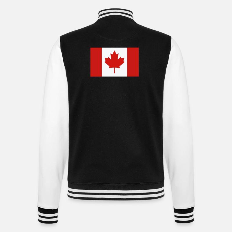Red Maple Leaf Canada Flag - College Sweat Jacket - black/white