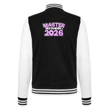 Master 2026 Abschluss Promotion Sponsion - College-Sweatjacke - Schwarz/Weiß - Hinten - Marisol (170cm)