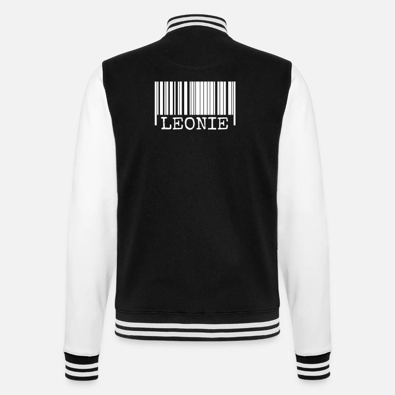 Leonie als Strichcode - College-Sweatjacke - Schwarz/Weiß