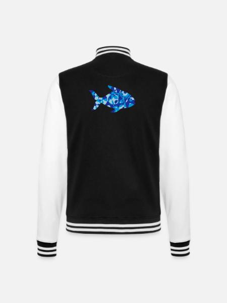 Fisk former og mønstre - College sweatjakke - sort/hvid