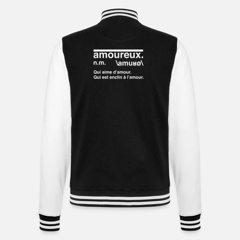 Amoureux Définition Style Dictionnaire - Veste Teddy - noir/blanc