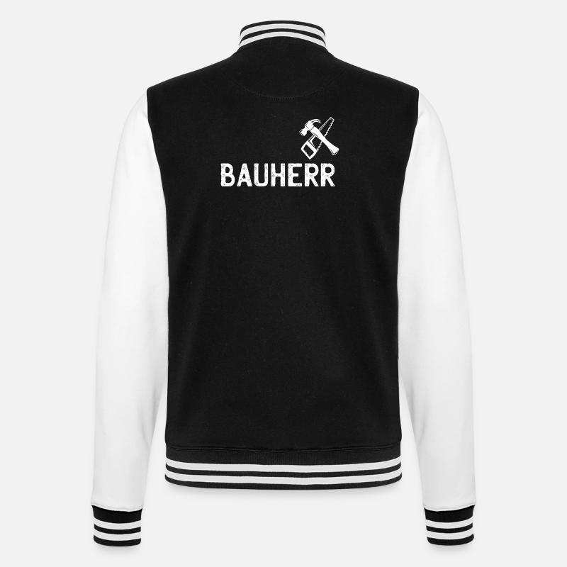Builder DIY Tool Emblem - College Sweat Jacket - black/white
