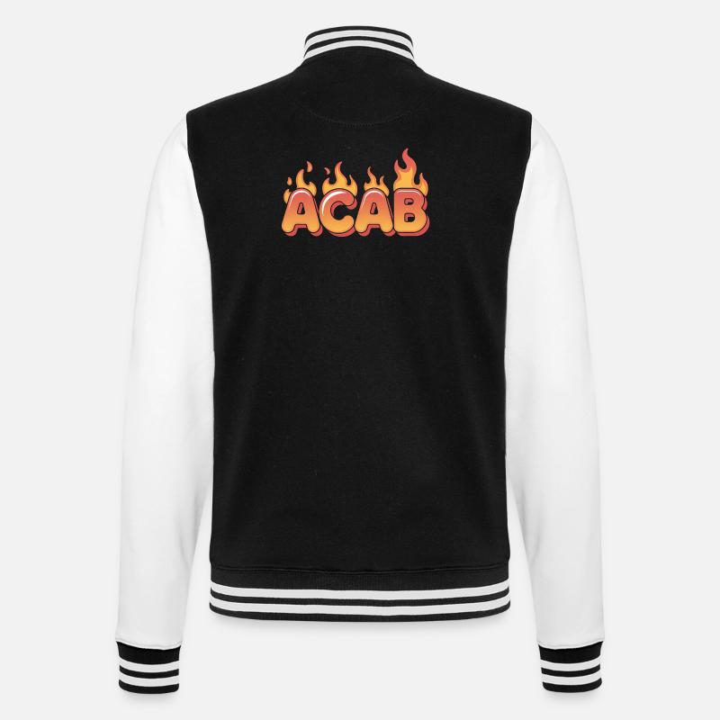 ACAB - Anti-Cops Tee - College Sweat Jacket - black/white