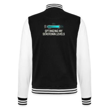 Serotonin Optimizing - College Sweat Jacket - black/white - Back - Marisol (170cm)