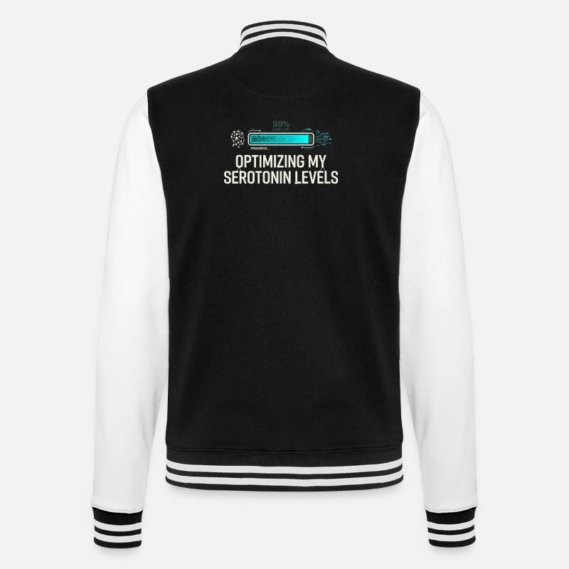 Serotonin Optimizing - College-Sweatjacke - Schwarz/Weiß