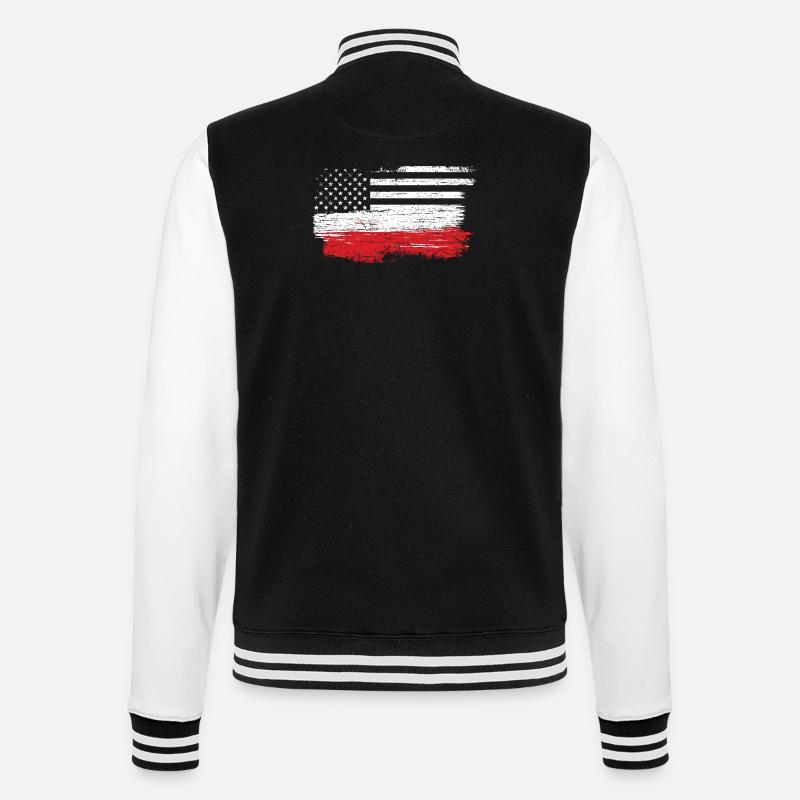 Drapeau américain brossé Art - Veste Teddy - noir/blanc