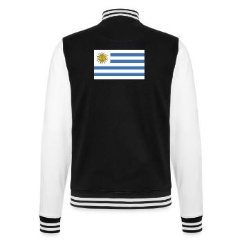 Uruguay National Flag - College Sweat Jacket - black/white - Back - Marisol (170cm)