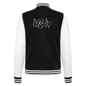 KICK Inspired by classic throw-up graffiti styles  - College-Sweatjacke - Schwarz/Weiß - Hinten - Marisol (170cm)