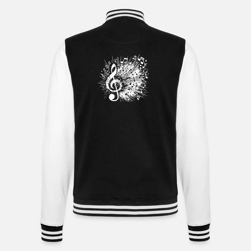 Exploding Music Clef Scale - College Sweat Jacket - black/white