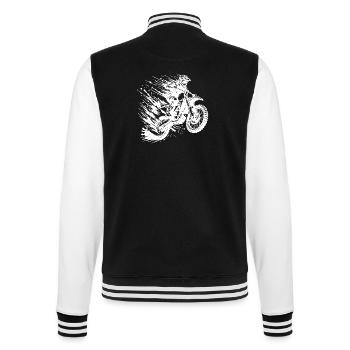 Adventure Sports Motocross Hobby Style Drawing - College Sweat Jacket - black/white - Back - Marisol (170cm)
