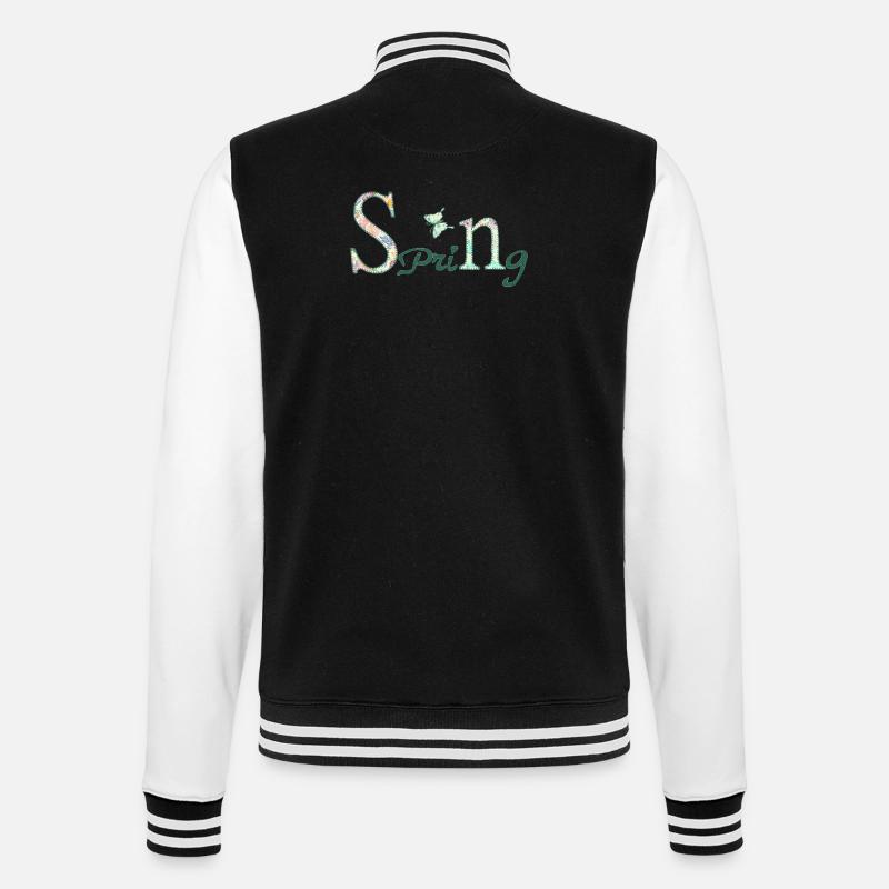 Spring - College-Sweatjacke - Schwarz/Weiß