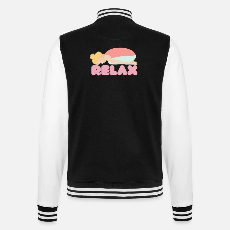 Pastel Sleep Relax Illustration - College Sweat Jacket - black/white
