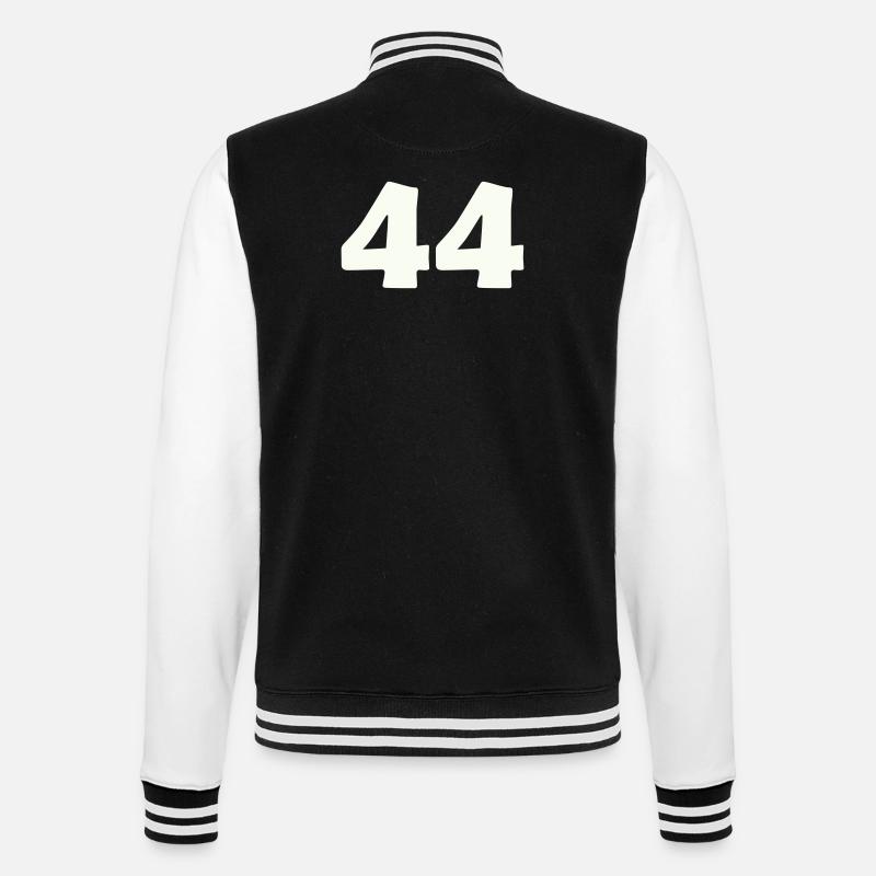 44 - College-Sweatjacke - Schwarz/Weiß