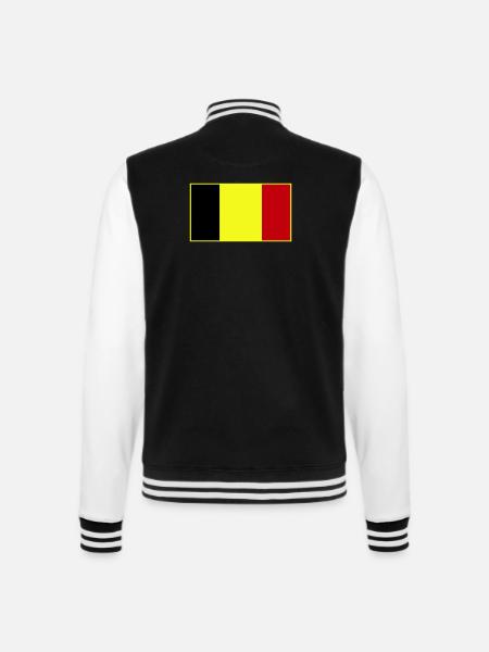 Anpassbare dreifarbige Flagge - College-Sweatjacke - Schwarz/Weiß