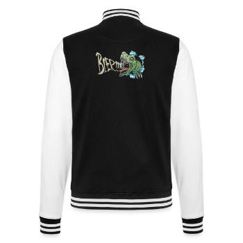 BierDino Volksfest Bierzelt Humorshirt - College-Sweatjacke - Schwarz/Weiß - Hinten - Marisol (170cm)