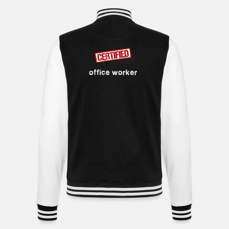 Office Worker - College Sweat Jacket - black/white