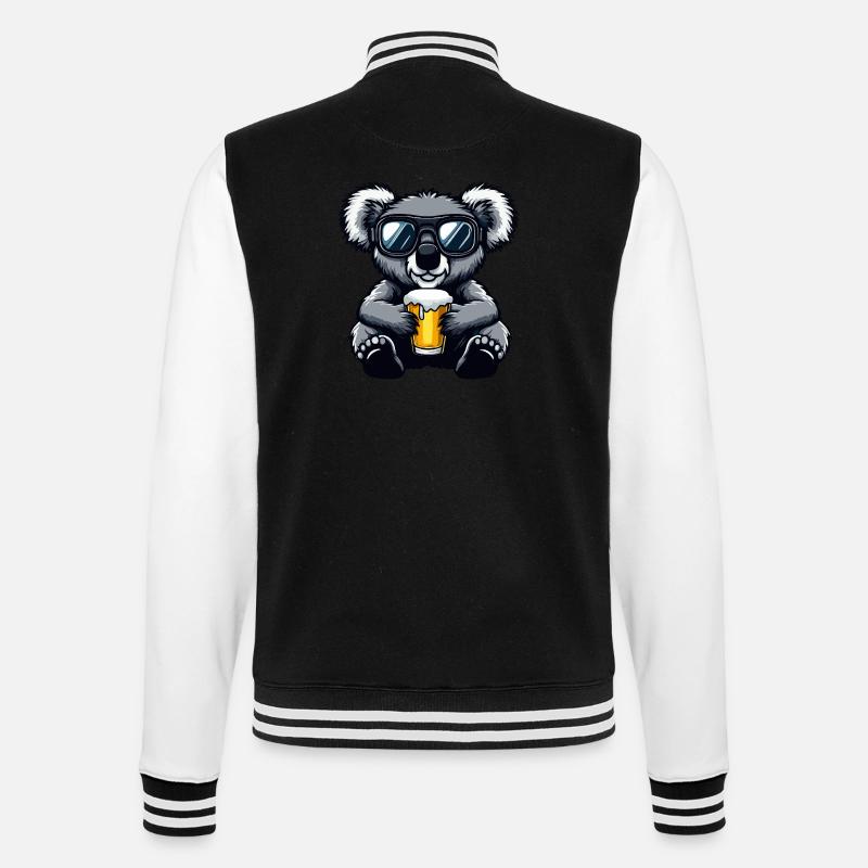 Koala Apres Ski Bier Comic - College-Sweatjacke - Schwarz/Weiß