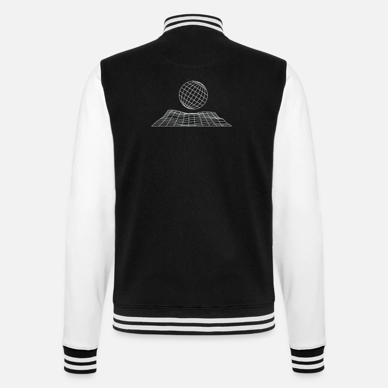 Futuristisches Gitterglobus-Design - College-Sweatjacke - Schwarz/Weiß