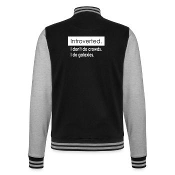 Introvert Quotes - College Sweat Jacket - black/heather grey - Back - Marisol (170cm)